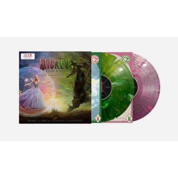 VINYL Wicked: For Good Sntrk - 2 Pink & Green Shimmer LP + Lenticular Cover NEW - Picture 4 of 7